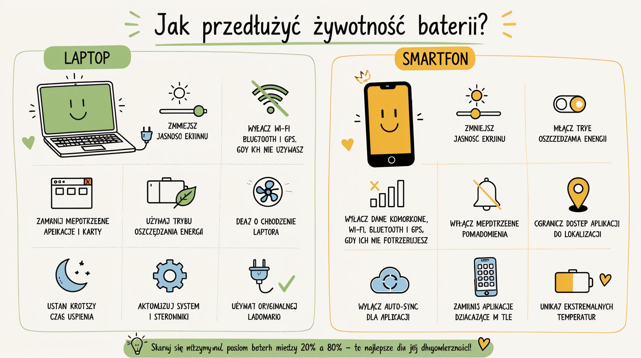 Jak przedłużyć żywotność baterii w laptopie i telefonie?